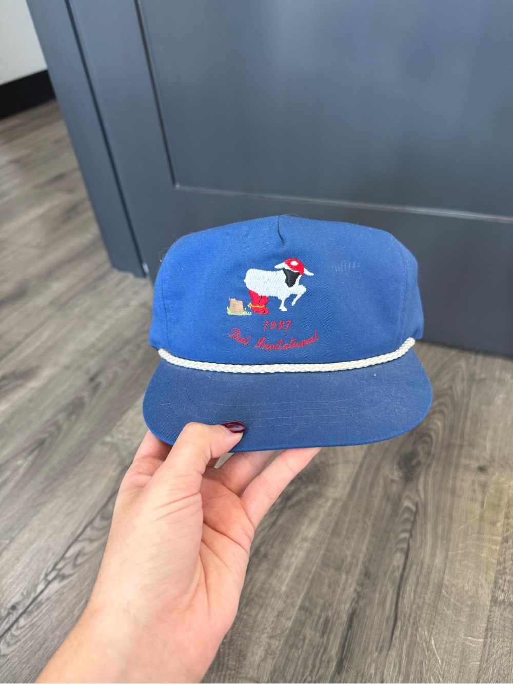 Vintage Embroidered Sheep Trucker Hat